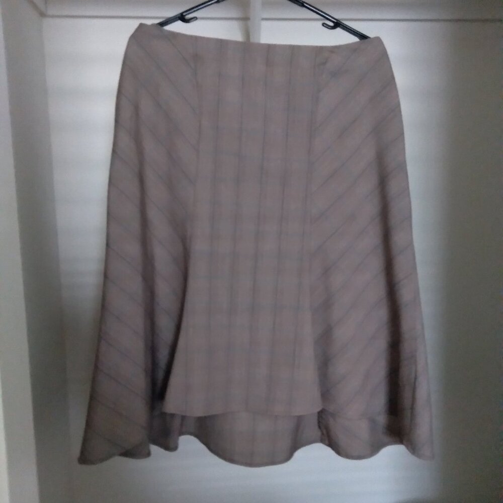 Vintage 90s Y2K Ingredients Brown Plaid Ruffle Midi Skirt Size 12